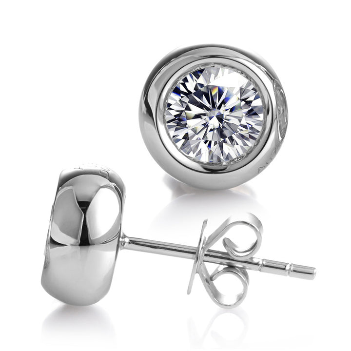 14K Gold 1 TCW Created Diamond Earrings