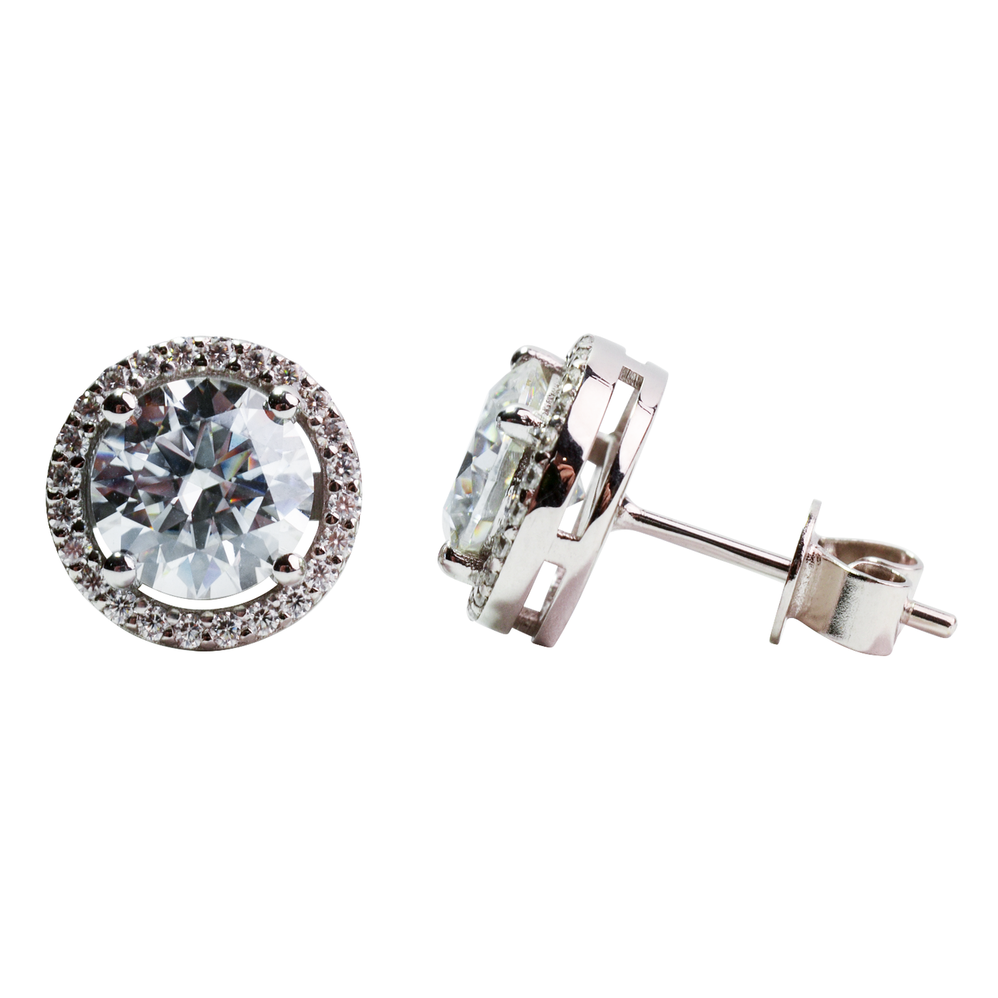 18K Gold 2 TCW Moissanite Earrings