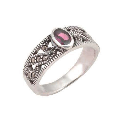 Amethyst Gemstone Ring in Sterling Silver