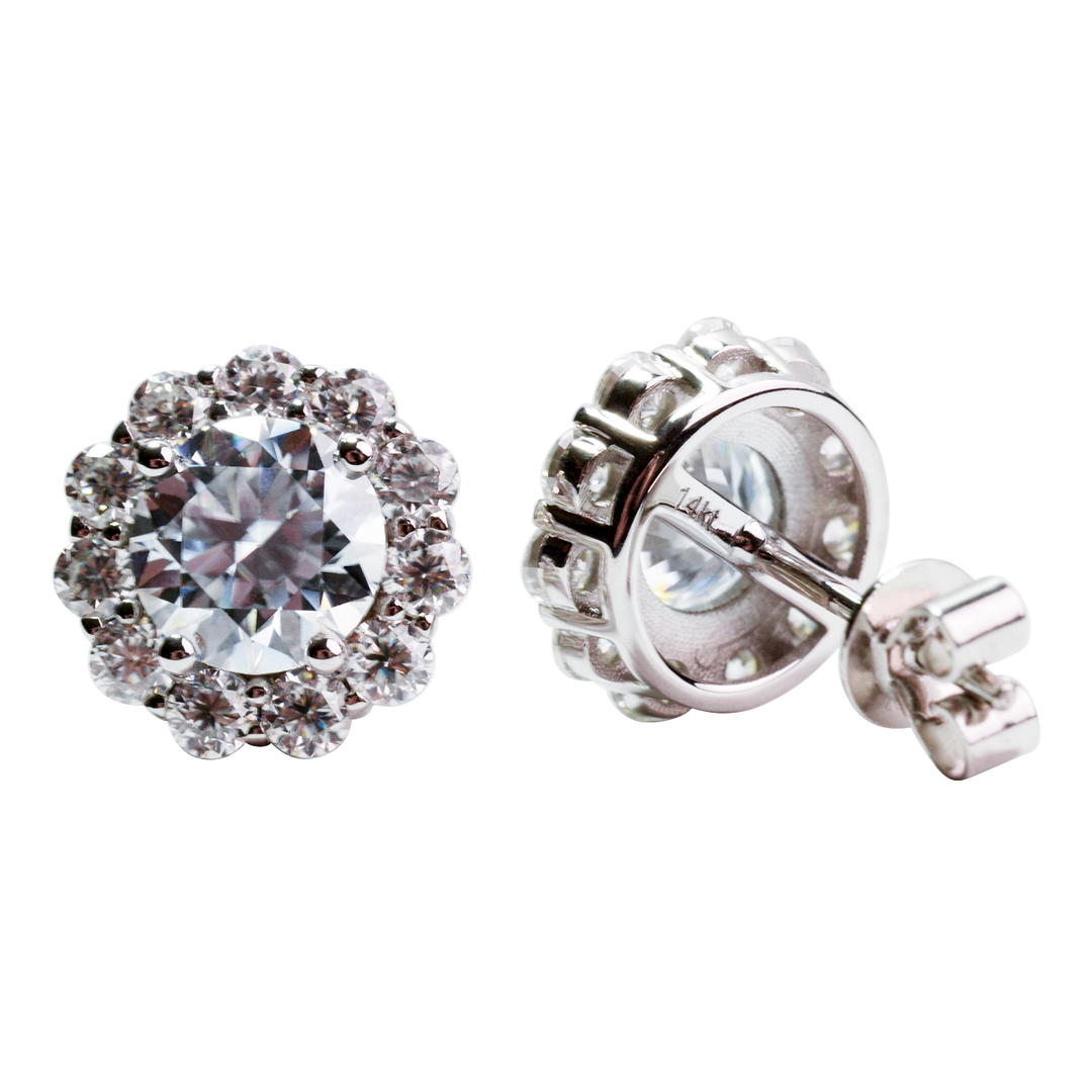 14K Gold 2 TCW Moissanite Earrings