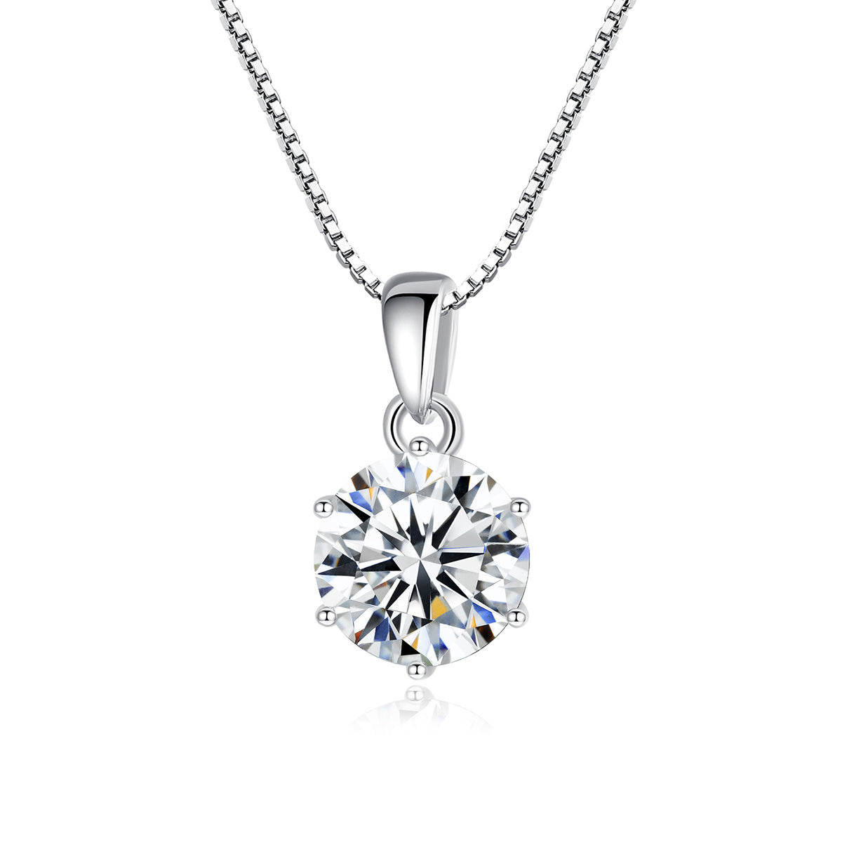 1 CT Moissanite Silver Necklace