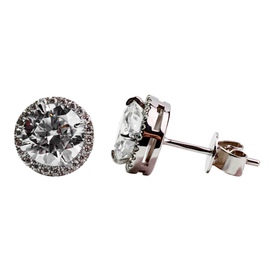 18K Gold 2 TCW Moissanite Earrings