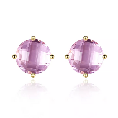 Morganite Simulant Gold Earrings