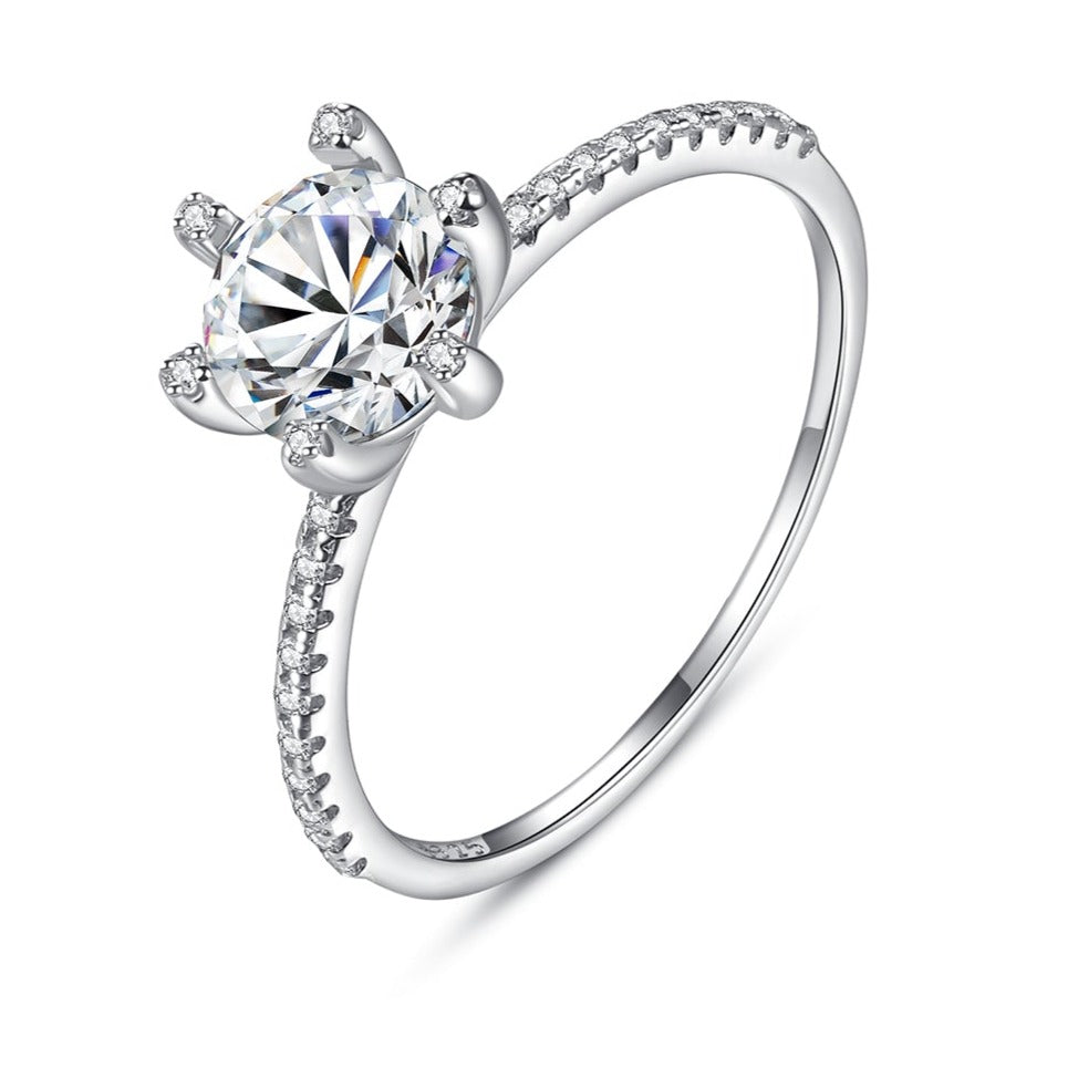 1 ct Moissanite Silver Ring