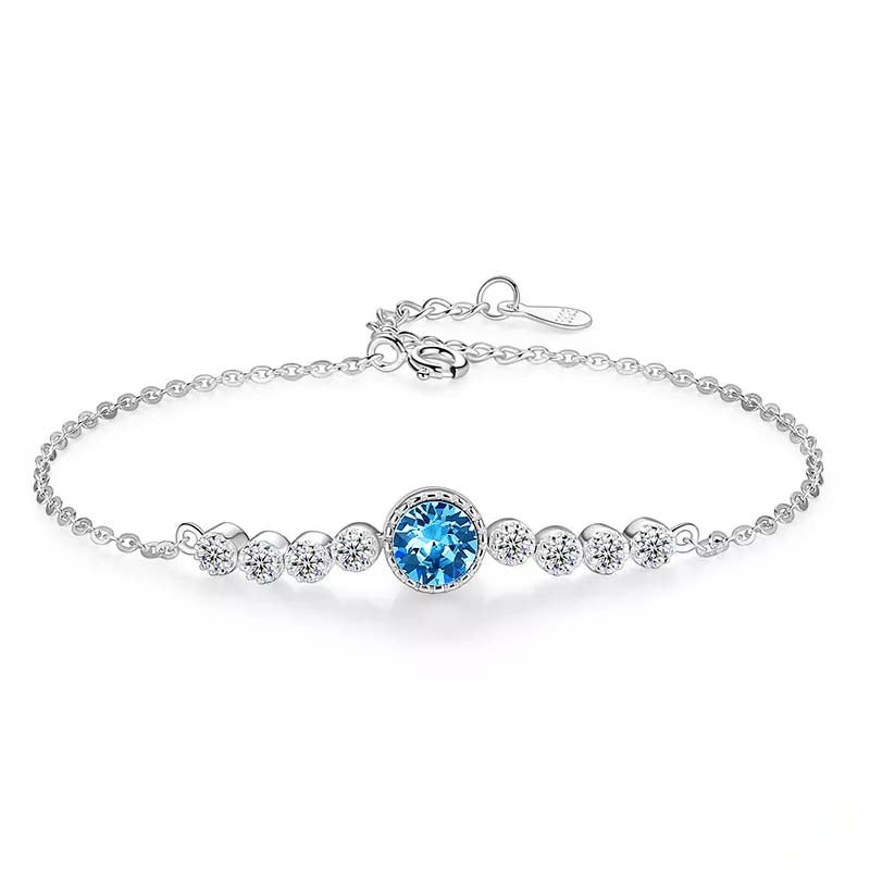 Topaz Simulant Silver Bracelet