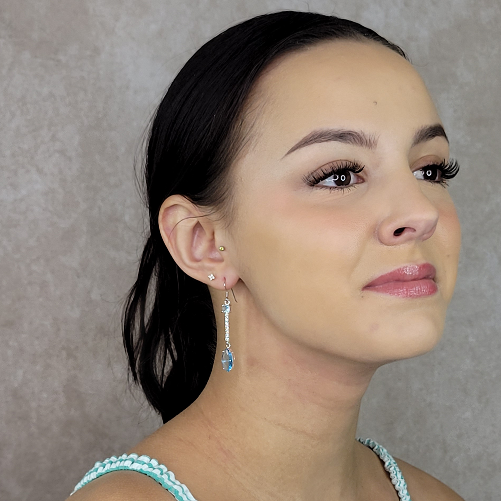 Blue Topaz Silver Earrings