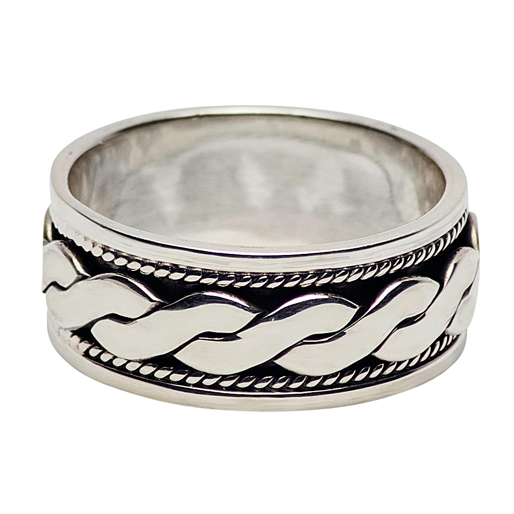 Silver Spinner Ring Ropes Design