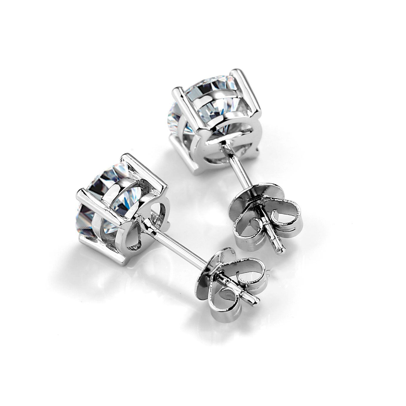 18K Gold 2 TCW Created Diamond Earrings