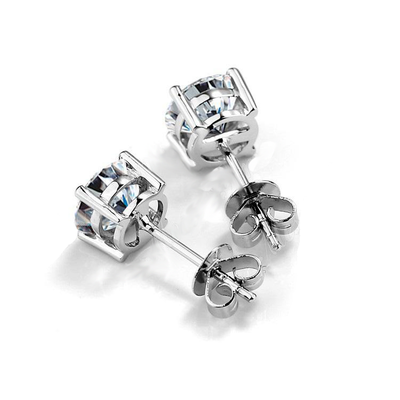 18K Gold 2 TCW Moissanite Earrings