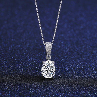 1 CT Moissanite Silver Necklace