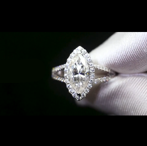 18K Gold 3 CT Marquise Moissanite Ring