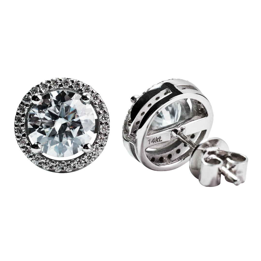 14K Gold 2 TCW Moissanite Earrings