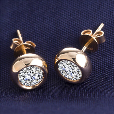 14K Gold 1 TCW Lab Created Diamond Earrings