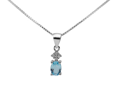 Topaz & Crystal Silver Necklace