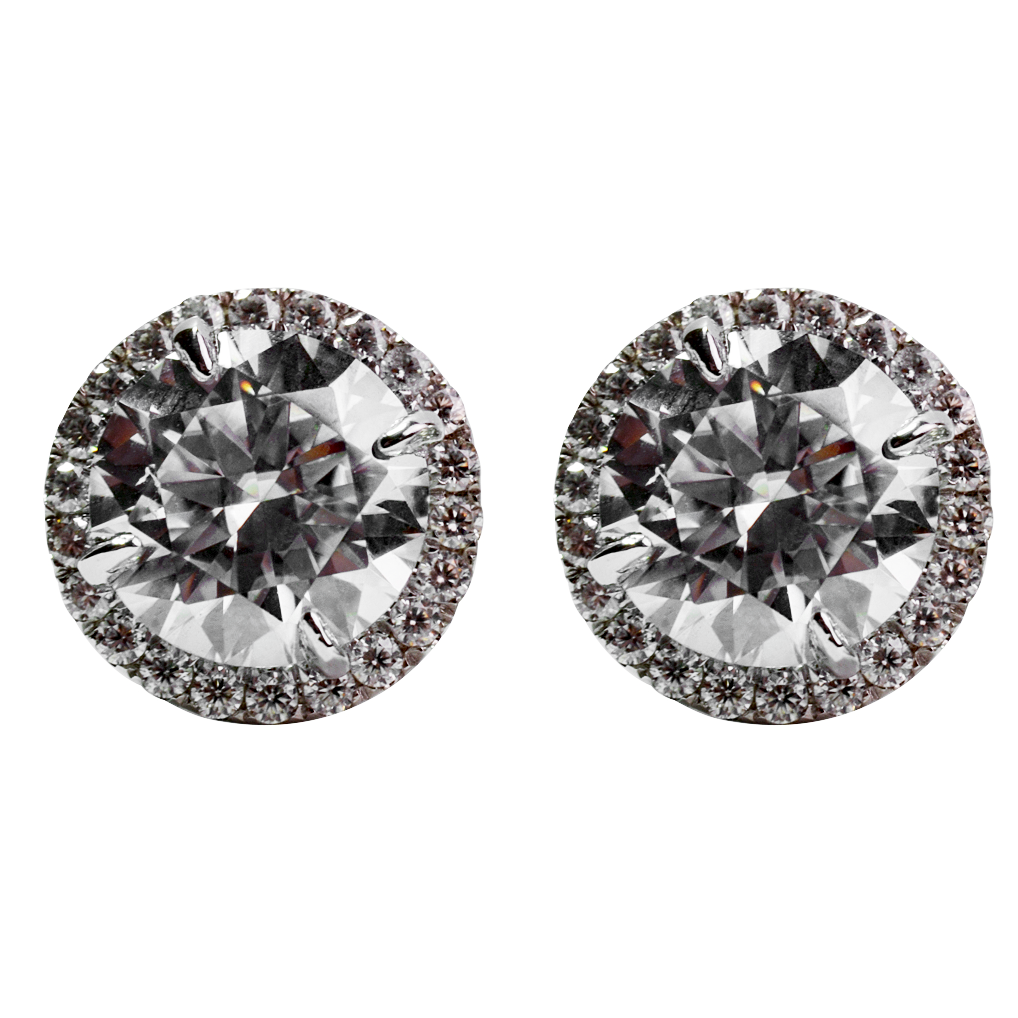 18K Gold 2 TCW Moissanite Earrings