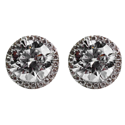 18K Gold 2 TCW Moissanite Earrings