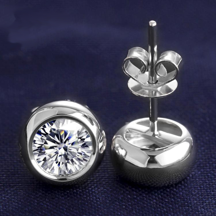 14K Gold 1 TCW Created Diamond Earrings