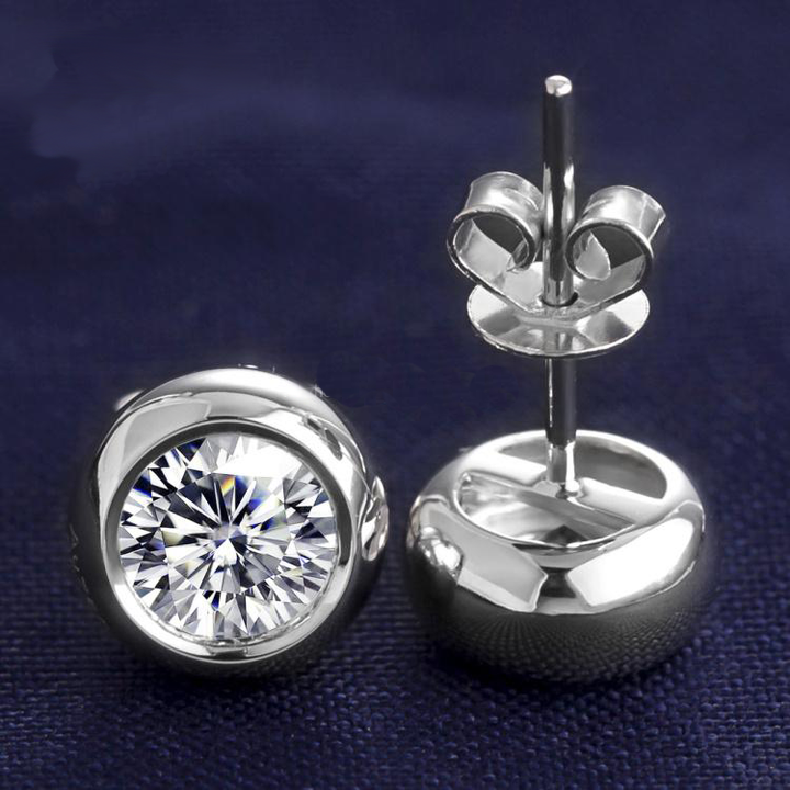 14K Gold 1 TCW Created Diamond Earrings