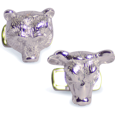 Bear and Bull Sterling Silver Cufflinks | SilverAndGold