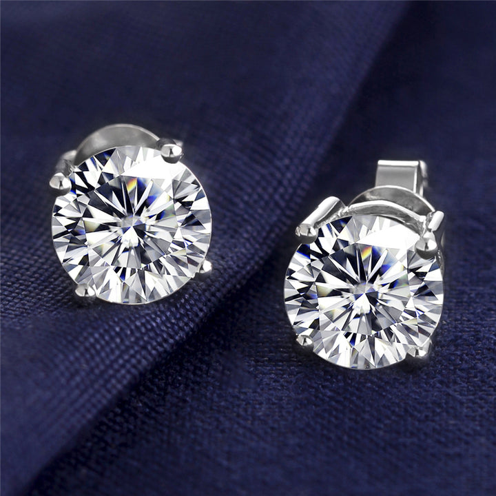 18K Gold 2 TCW Lab Created Diamond Earrings