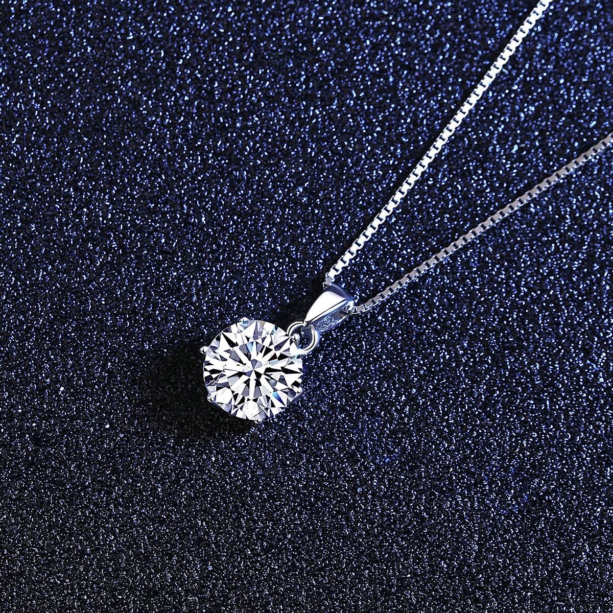 1 CT Moissanite Silver Necklace