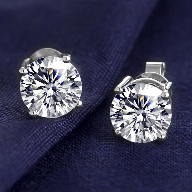 14K White Gold 2 TCW Lab Created Diamond Earrings IJK VS-SI1