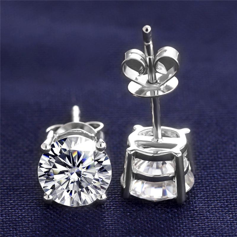 14K Gold 2 TCW Created Diamond Earrings