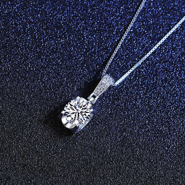 1 CT Moissanite Silver Necklace