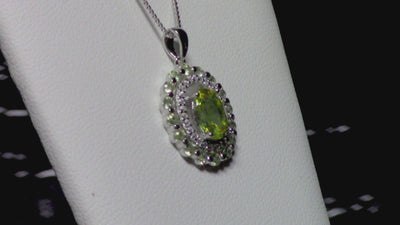 Peridot Simulant Silver Pendant