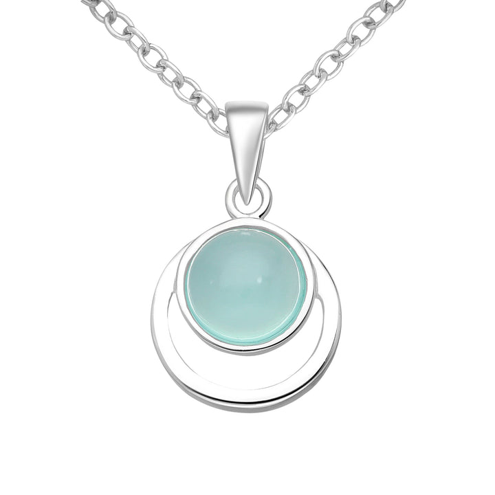 Blue Chalcedony Silver Necklace