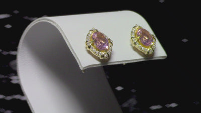 Morganite Simulant Gold Earrings