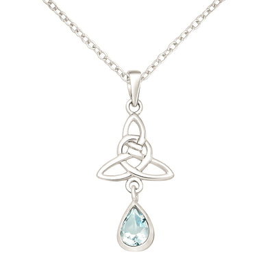 Celtic Trinity Topaz Silver Necklace