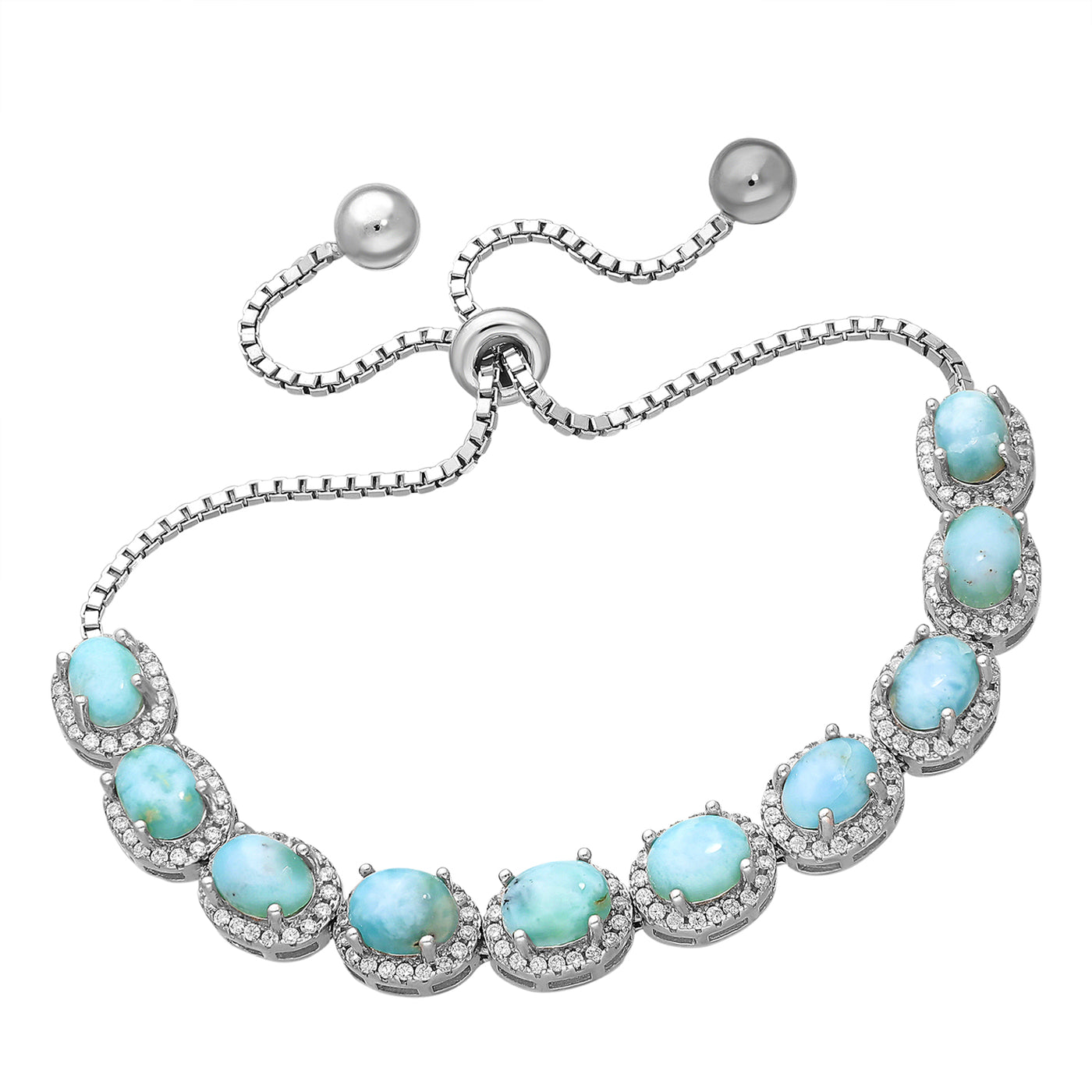 Larimar Bolo Silver Bracelet