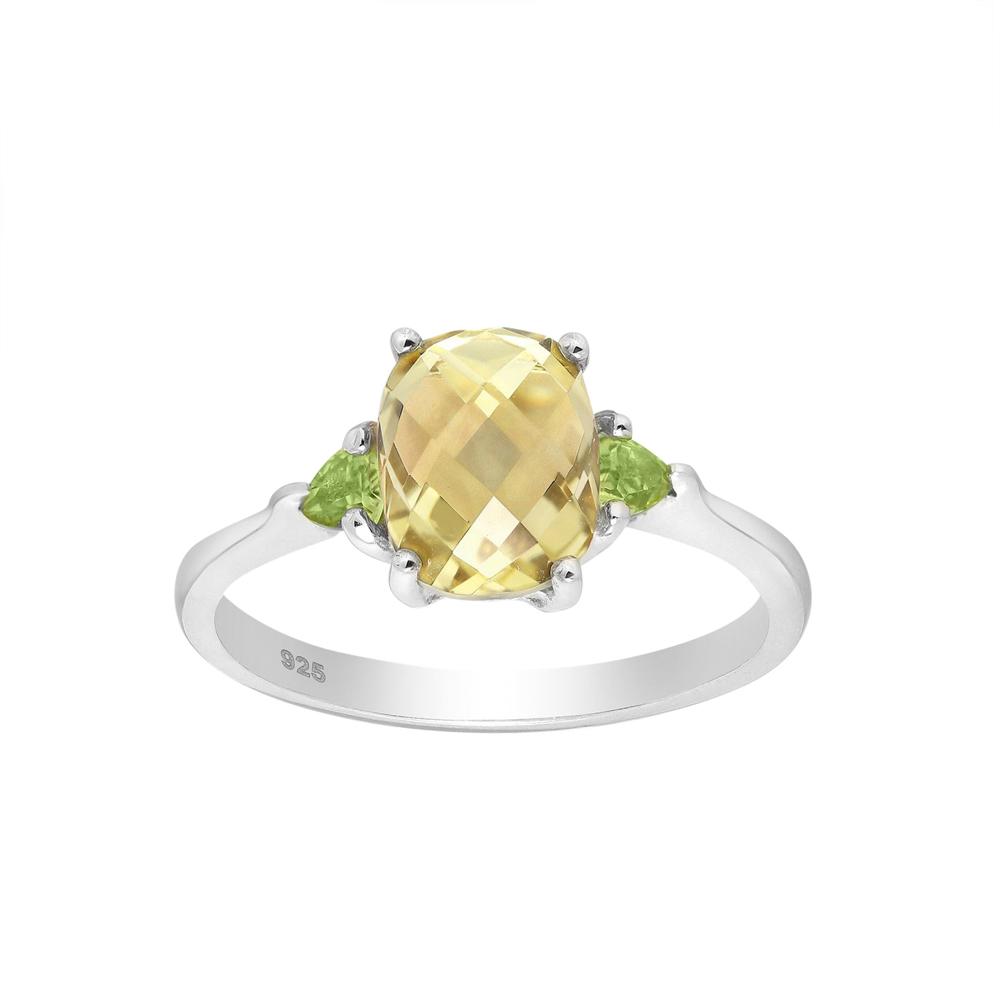 Lemon Quartz Silver Ring