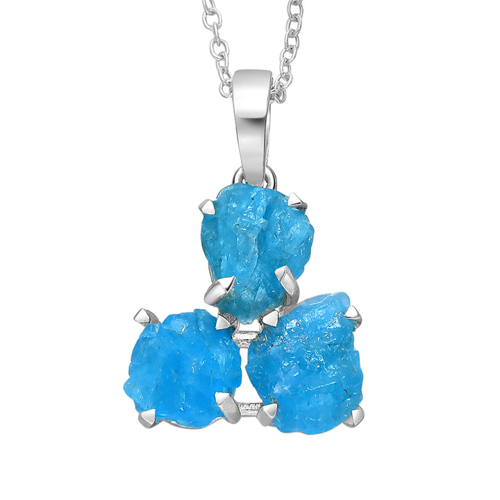 Blue Apatite Silver Pendant