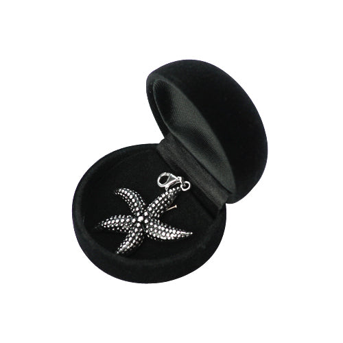 Sterling Silver and Rhodium Starfish Charm Pendant - SilverAndGold.com Silver And Gold