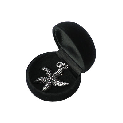 Sterling Silver and Rhodium Starfish Charm Pendant - SilverAndGold.com Silver And Gold
