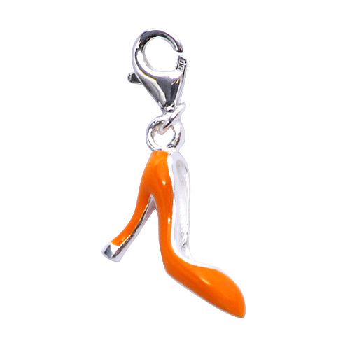 Orange High Heel Shoe Sterling Silver Earrings | SilverAndGold