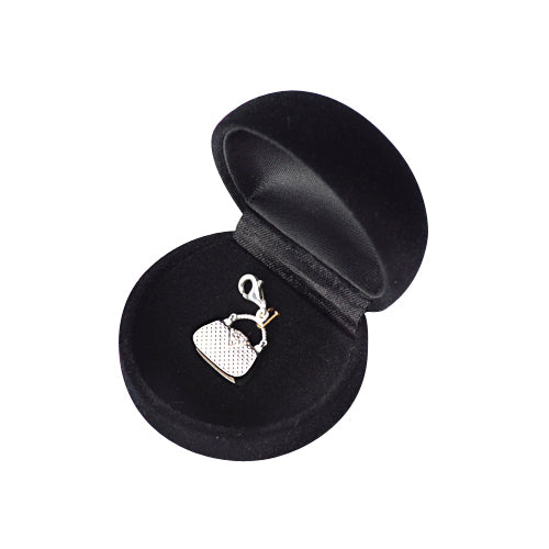Sterling Silver Tote Handbag Charm with Crystal Gemstone Detail - SilverAndGold.com Silver And Gold