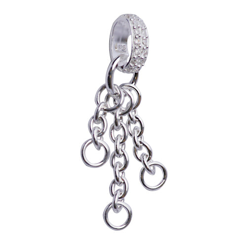 Dangling Sterling Silver Chain Crystal Gemstone Charm Holder - SilverAndGold.com Silver And Gold