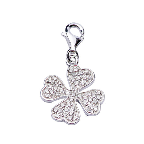 Sterling Silver Four-Leaf Clover Charm Earrings | SilverAndGold