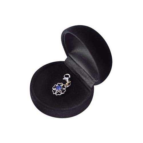 Sterling Silver Flower Design Charm with Blue Crystal Gemstone - SilverAndGold.com Silver And Gold