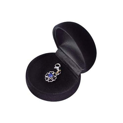 Sterling Silver Flower Design Charm with Blue Crystal Gemstone - SilverAndGold.com Silver And Gold
