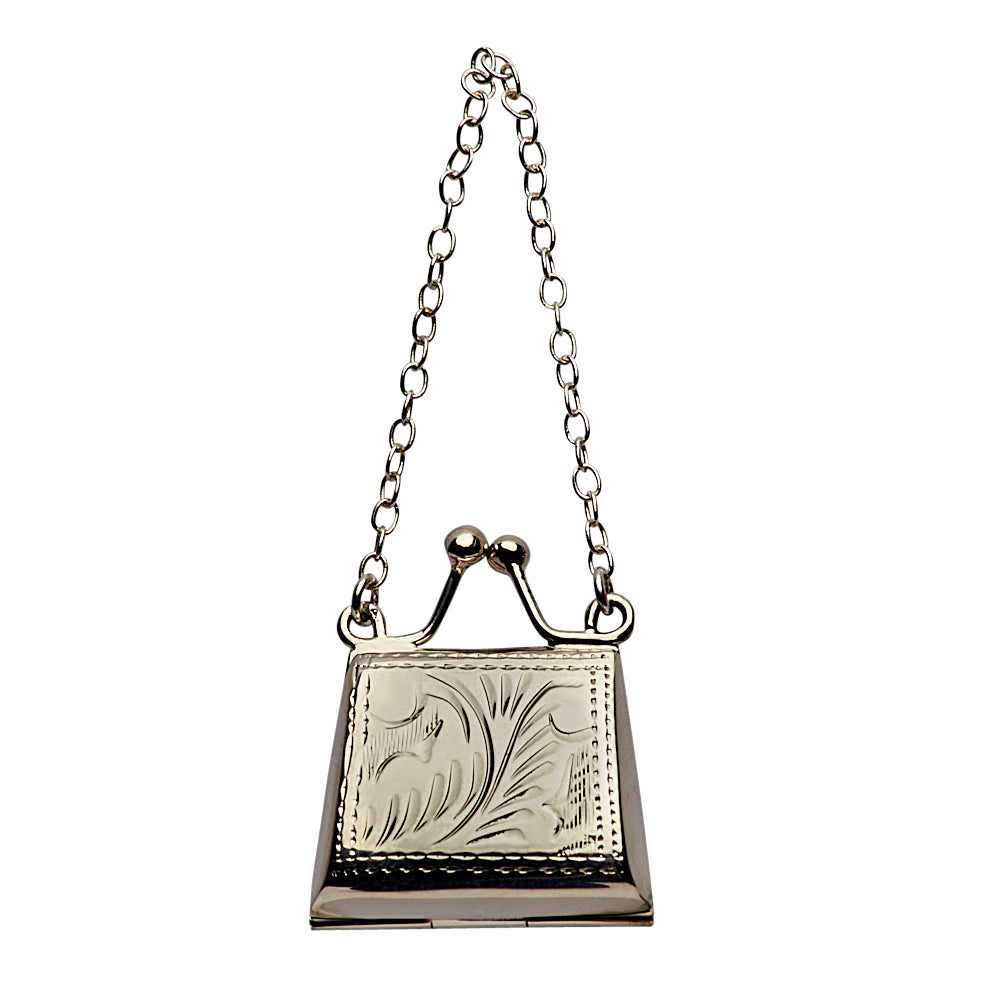 Miniature Silver Purse Figurine