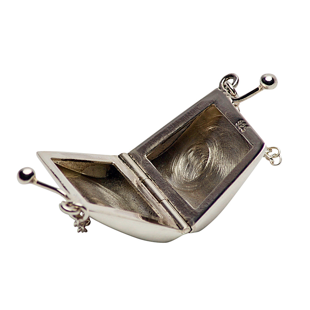 Miniature Silver Purse Figurine