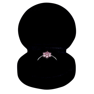 Silver & Pink Diamond Simulant Ring