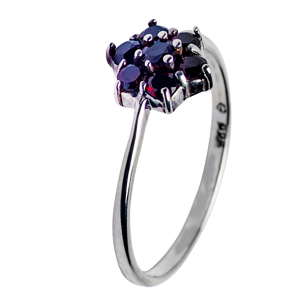 Silver Garnet Ring