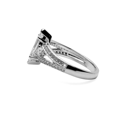 Sterling Silver Marquise Cut Clear Cubic Zirconia Ring | SilverAndGold