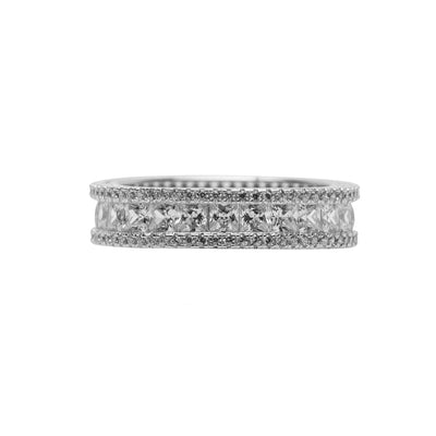 Princess Cut Cubic Zirconia Eternity Ring | SilverAndGold