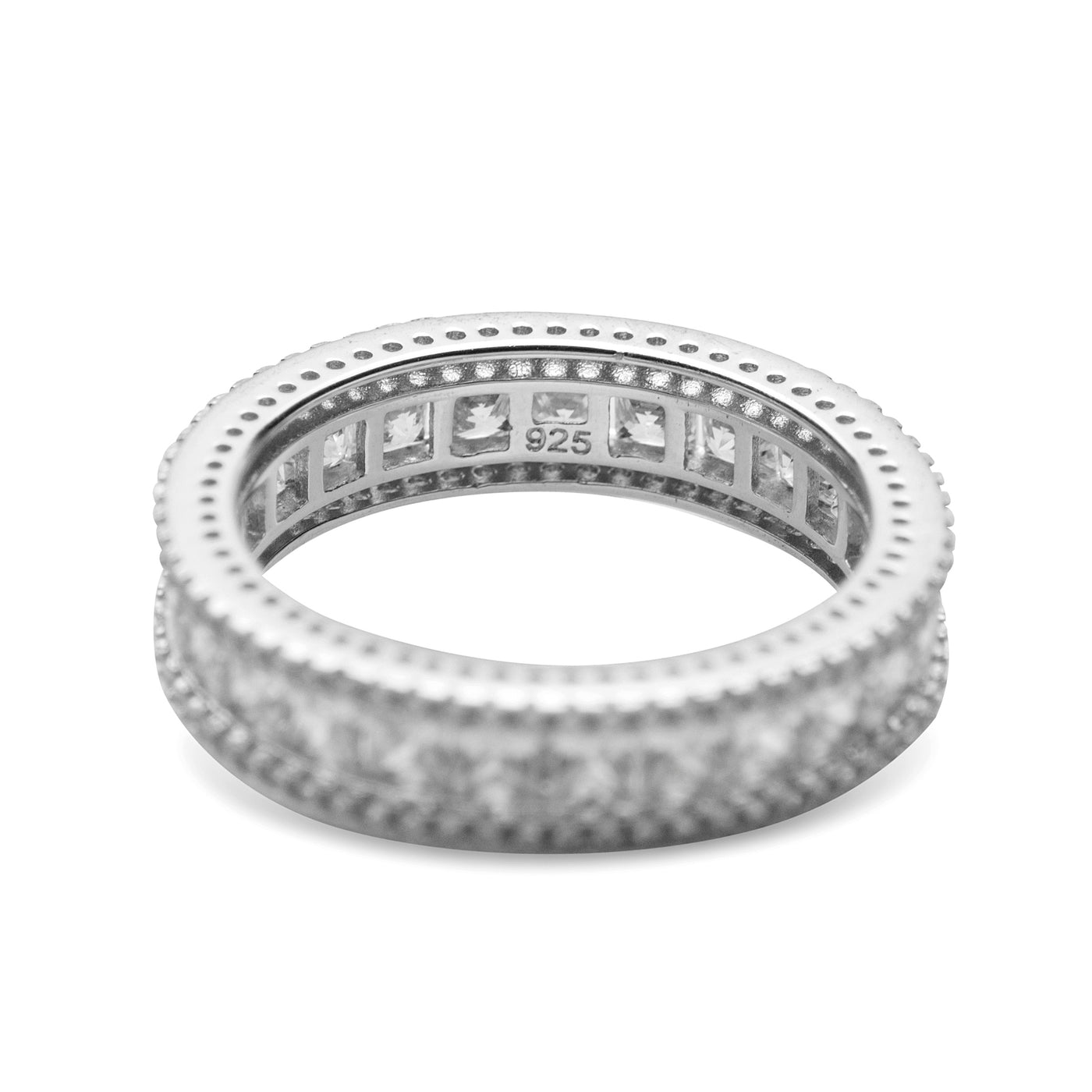 Princess Cut Cubic Zirconia Eternity Ring | SilverAndGold